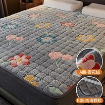 자가 발열 토퍼 매트 양털 이불 돌침대용 돌침대 흙 침대 위 양면 극세사 바닥 양모 9, 【보온을 위한 벨벳 추가】앨리스, 120200cm【3중 농축 및 물세탁 가능】