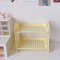 알포유 데스크탑 2단 접이식 수납랙, 1개, 4번 옐로우