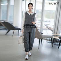 엄마옷 모슬린 린넨 잔체크 생활한복 세트 KD203110마담 미시옷 50대 중년여성의류 60대 엄마옷 빅사이즈 할머니옷 여성옷 여성 봄