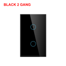 스마트 와이파이 터치 스위치 중립 와이어 필요 없음 스마트 홈 1/2/3 갱 라이트 스위치 220V 지원 Alexa T, 05 Black 2 Gang