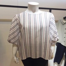 막스카라 볼륨 스트라이프 블라우스 M02MWB012ME