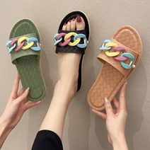 예쁜 여성 여름 슬리퍼 샌들 13 color 사무실 실내 여자 신발 실내화 거실 쇼핑몰, 베이지_235mm