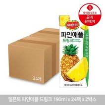 델몬트 파인애플 드링크 190ml 24팩 2박스(총 48팩)/과즙주스/주스/음료/과채음료, 델몬트 파인애플드링크 190ml 24팩2박스(총48팩)