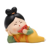 중국 소녀 인형 대시보드 장식 공예 케이크 토퍼, 수지, 수박