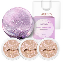 에이지투웨니스 샤이닝드롭 팩트 에디션 케이스 + 리필 12.5g x 3p + 쇼핑백 세트, 1세트, 21호(핑크라떼)