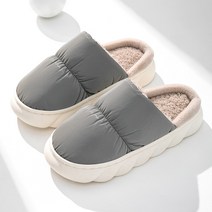 따뜻한 패딩 슬리퍼 겨울 거실 여성 남성 실내화 거실화 사무실, (여)그레이