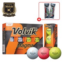 [볼빅] NEW 마그마 골프공 1더즌 (12구) + 리그넘 골프티 2세트, 색상:화이트