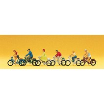 Preiser 10091 디오라마 미니어처 테라리움 자전거 탄 사람 6명 세트 모형 1:87 사이즈