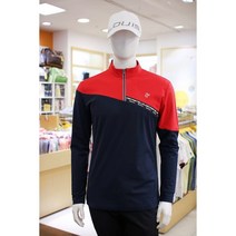 루이까스텔 골프의류 2022 F/W 가을 겨울 상품 남성 편한 사선 보더 배색 반집업 티셔츠