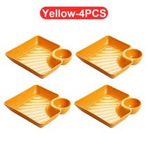 다이어트식판 성인식판 가정용 조개 껍질 접시 식초 디스크와 플라, 15.B Yellow4PCS