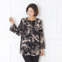 모슬린 여성 엄마옷 진주 카라 페미닌 블라우스 FBL908083 마담/미시옷/중년여성의류/빅사이즈/40대/50대/60대여성옷