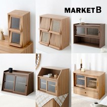 마켓비 미니 수납장 원목 레트로 홈카페 틈새 주방 거실 MK0009, MUNIE-2문-B형