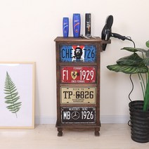 빈티지 서랍장 엔틱 북유럽 원목 인테리어 콘솔 3단 4단 미국 단단한 옷서랍장, 조립식, 블랙 4단 서랍 403086cm