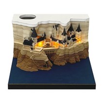 일본 건물 미니어쳐 크리스마스 160 매 가벼운 오모시로이 블록 3D 메모장 Diy 집 메모 큐브 재료 종이 문구 학생을 위한 선물, 80X80X45mm, CHINA, hogwarts 2