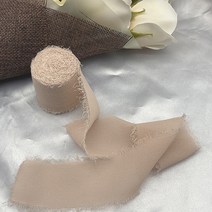 리본장식 리본끈 Cinta Gasa Deshilachada 녹색 쉬폰 실크 리본 꽃 부케, 20.71  5 Meters