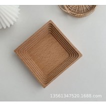 원목 나무 친환경 장인 도마 곰팡이없는 선물 밤나무 북유럽 가정용 조리 식기 집들이, 정사각형 10.5x10.5x2cm