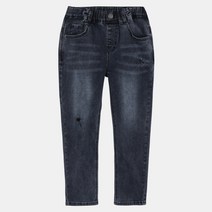 인디고키즈 [빠른배송_슬림 스트레이트핏]가을 지금부터 겨울 내내 입으라고 나온 스판 좋은 청바지! 멋쟁이룩! 간지룩! 다크 블루 구제 슬림 스트레이트 데님 팬츠 IKTJ218R4
