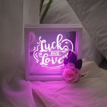 미러 네온핑크 액자 LED 무드등, 미러 액자 LED 무드등