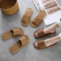 키높이 슈즈 라탄뮬슬리퍼 휴가 샌들 여름샌들 왕골 여자쪼리 플랫 꼬임 여성 라탄슬리퍼