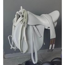 독마장비 말안장 풀 세트 가죽 배꼽 벨트 등자 땀 패드, 화이트 8종 세트