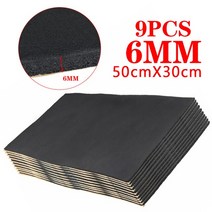 흡음재 방음벽 방음재 3/5/6/10MM 200CM x 50CM 자동차 방음 데드닝 트럭 소음 방지 코튼 열 폐쇄 셀 폼 데드 너, [09] 9pcs 6mm 50 30cm