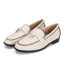 BABARA 양가죽 배색 열쇠장식 여성로퍼 2cm_BBG153BE