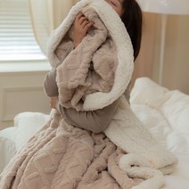 MOHEGIA 두꺼운 따뜻한 양고기 양털 담요