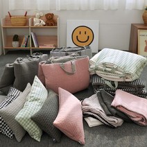 도톰한 워싱 순면 누빔 어린이집 낮잠이불어린이집 낮잠이불, 낮잠패드만 체크민트