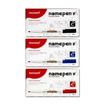 모나미 중간글씨용 네임펜 FINE 3종 x 12p, 흑색, 적색, 청색, 1세트