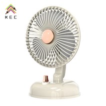 KEC 탁상용 선풍기 무소음 USB 무선충전식 캠핑용 장시간 항속, 크림 그린