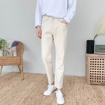 모룸 남자 이염없는 9부 일자 와이드 데님 팬츠 5컬러 M1708