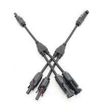 소켓 커넥터 1 쌍 2 in 1 어댑터 태양 전지 패널 어댑터 케이블 커넥터 y 유형 3 방향 플러그 배터리 플레이트 어셈블리의 병렬 연결, 없음, 한개옵션0