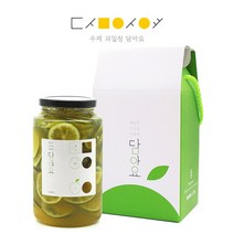 담아요 수제 청귤청 제주산 무농약 풋귤 수제청, 1병, 청귤청 650g+1구포장