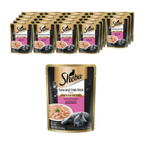 쉬바 고양이 주식 파우치 참치와 게살, 24개, 7세트