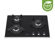 친환경 3구 빌트인 가스쿡탑 블랙펄 건전지타입 RBR-P6501D, LNG(도시가스)
