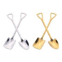 더러쉬_맛있는 삽질 디저트스푼 삽스푼 4개, 실버2+골드2