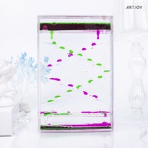 아트조이 오일멍 물멍 모션버블러 워터볼 사각 계단타이머 (핑크그린)