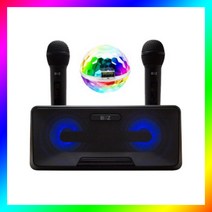 k1010 블루투스 스피커 홈파티 노래방 듀얼 마이크 풍성한 20W 에코 사운드 미러볼 증정 홈라오케 홈노래방, 옵션1. K1010 노래방 기계(미러볼 증정)