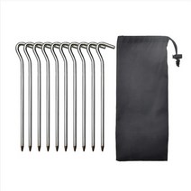 바람막이 캠프못 텐트못 고정못 캠핑 보강 딤플 액세서리 세트 캠핑장 말뚝 바람막이 필름, 실버 10 뿌리 _1주머니