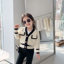 꼬맹이키즈 여아 아동복 니트가디건+블랙라인팬츠나팔바지세트 봄가을 나들이 촬영룩 투피스