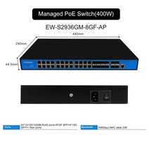 기가비트 L2 관리형 POE 스위치 2410/100/1000M 베이스-T RJ45 포트 41G/2.5G/10G SFP 파이버 슬롯 지원 VLAN 네트워크, 04 EW-S2936GM-8GF-AP
