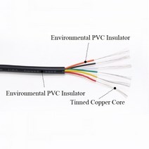 1M 16AWG UL2464 피복 와이어 케이블 채널 오디오 라인 2 3 4 5 6 7 8 9 10 코어 절연 소프트 구리 신호 제, 01 Black_01 1m_03 4 cores