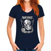 스킨스쿠버 Summer Mens Tee Shirt 스쿠버 Divs T 셔츠 다이버 헬멧 워터 브레이브 하트 다이브 딥 수중 O 넥 티셔츠, [09] 4XL, [09] WoMen blue