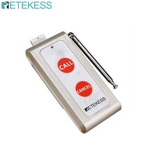 retekess td004 2 키 무선 호출 벨 호출기 호출 버튼 송신기 fo 무선 호출 시스템 레스토랑 커피 숍
