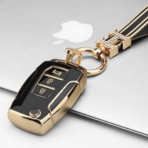 키에티 쌍용 티볼리 토레스 경보음버튼 스마트 키케이스 + H큐빅 키체인, 블랙