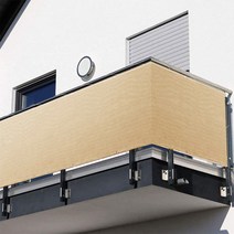 파파가든 사생활보호 테라스 가림막 통풍소재 PVC 래티스 발코니 휀스 바람막이, 베이지, 7m