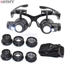 OOTDTY-2018 패션 10X 15X 20X 25X LED 더블 아이 주얼리 수리 시계 확대경 루페 안경 렌즈, 한개옵션0