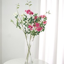찔레장미 인테리어 조화꽃 가지 장식 90cm, 핑크