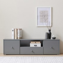 바로방가구 비엔나2 1200 거실장 원룸 TV장 서랍 정리 수납 북유럽형 티비다이, 그레이