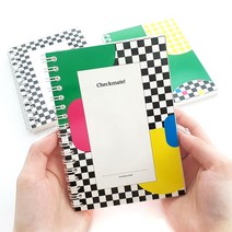 아트박스/제이로그 DIY 프리노트 (A6) - 체크메이트 체커보드 (3종 택1), 체커드 블랙, 유선형, 체커드 블랙/유선형